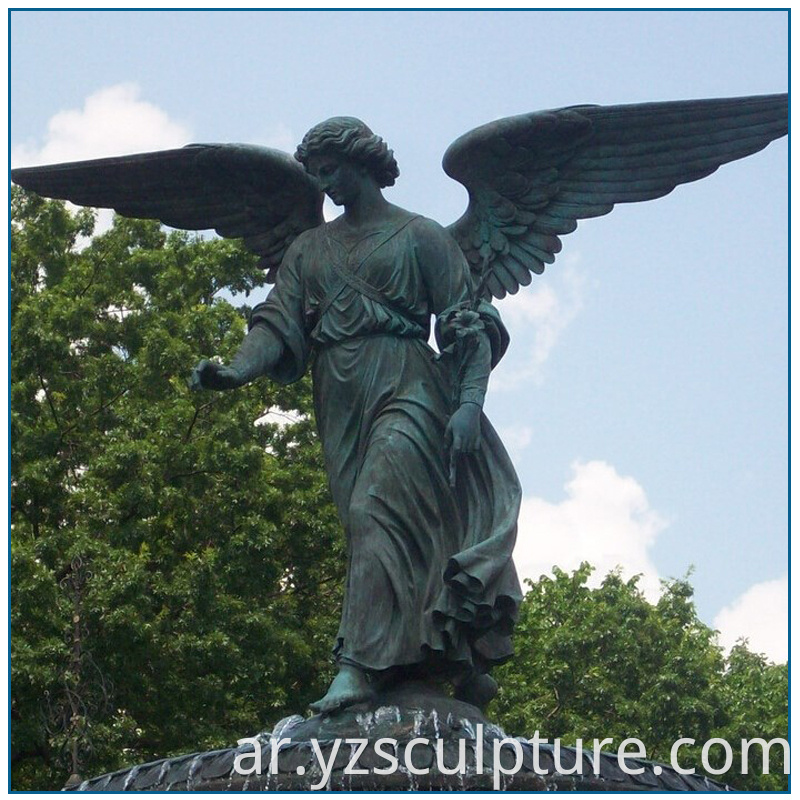 bronze winged angel statue 